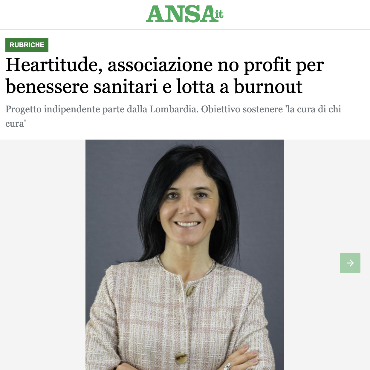Heartitude, associazione no profit per benessere sanitari e lotta a burnout –  ANSA.it